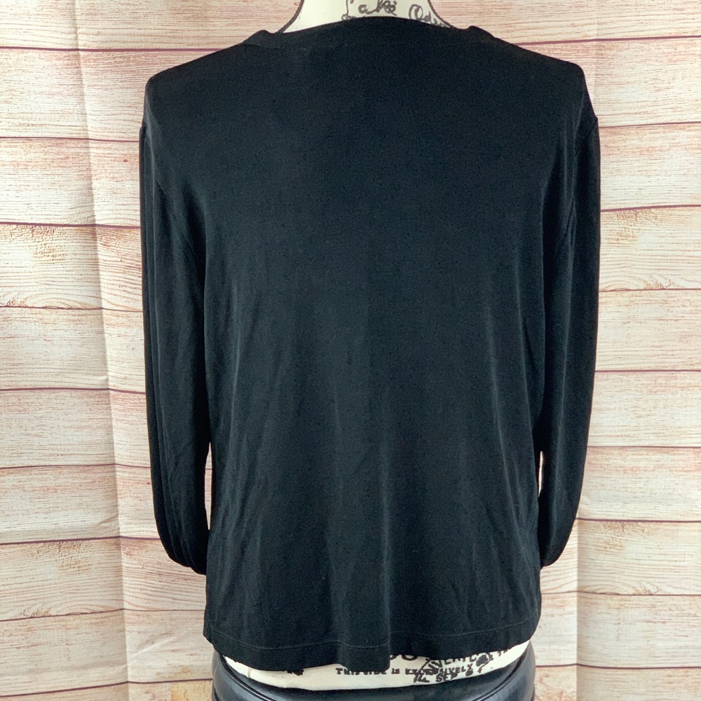 Chicos Travelers Black Open Front Cardigan - Picture 3 of 6